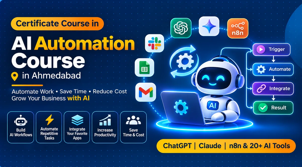 Illustration for AI Automation Course in Ahmedabad