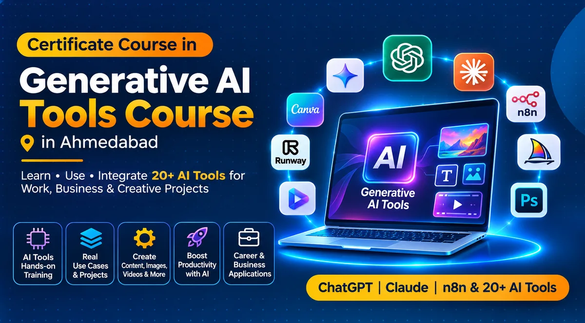 Illustration for Generative AI Tools Course in Ahmedabad