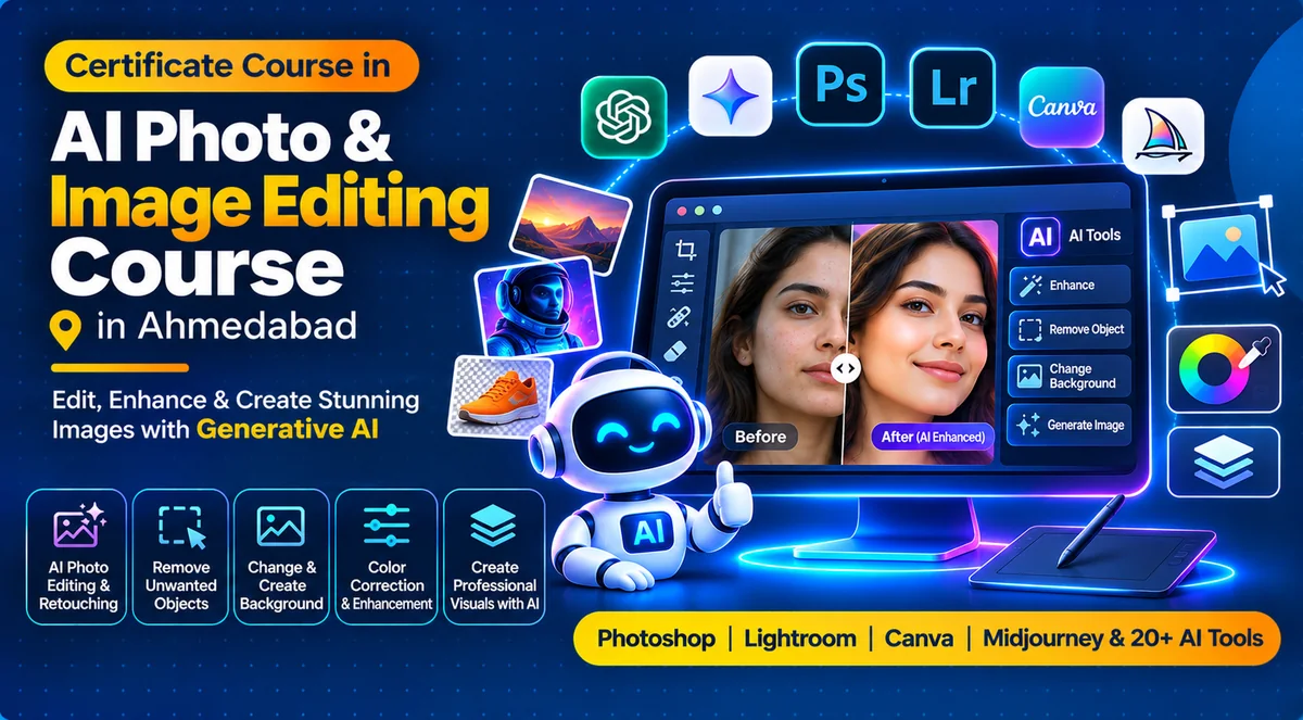 Illustration for AI Photo and Image Editing Course in Ahmedabad